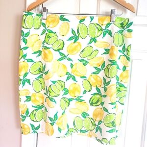 Talbots Yellow and Green Resort Pencil Skirt